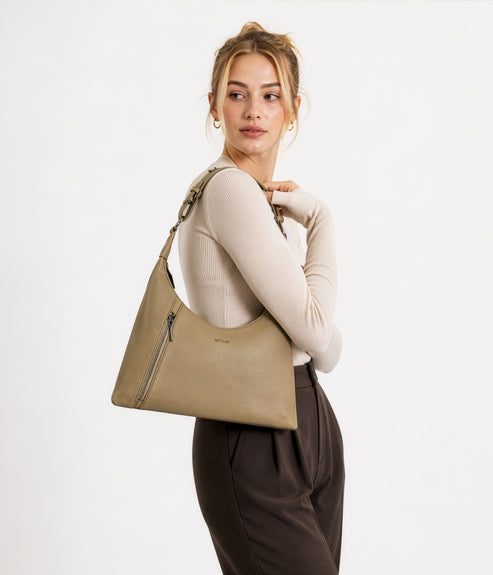 MORGAN Vegan Hobo Bag - Grain | Color: Almond - variant::almond