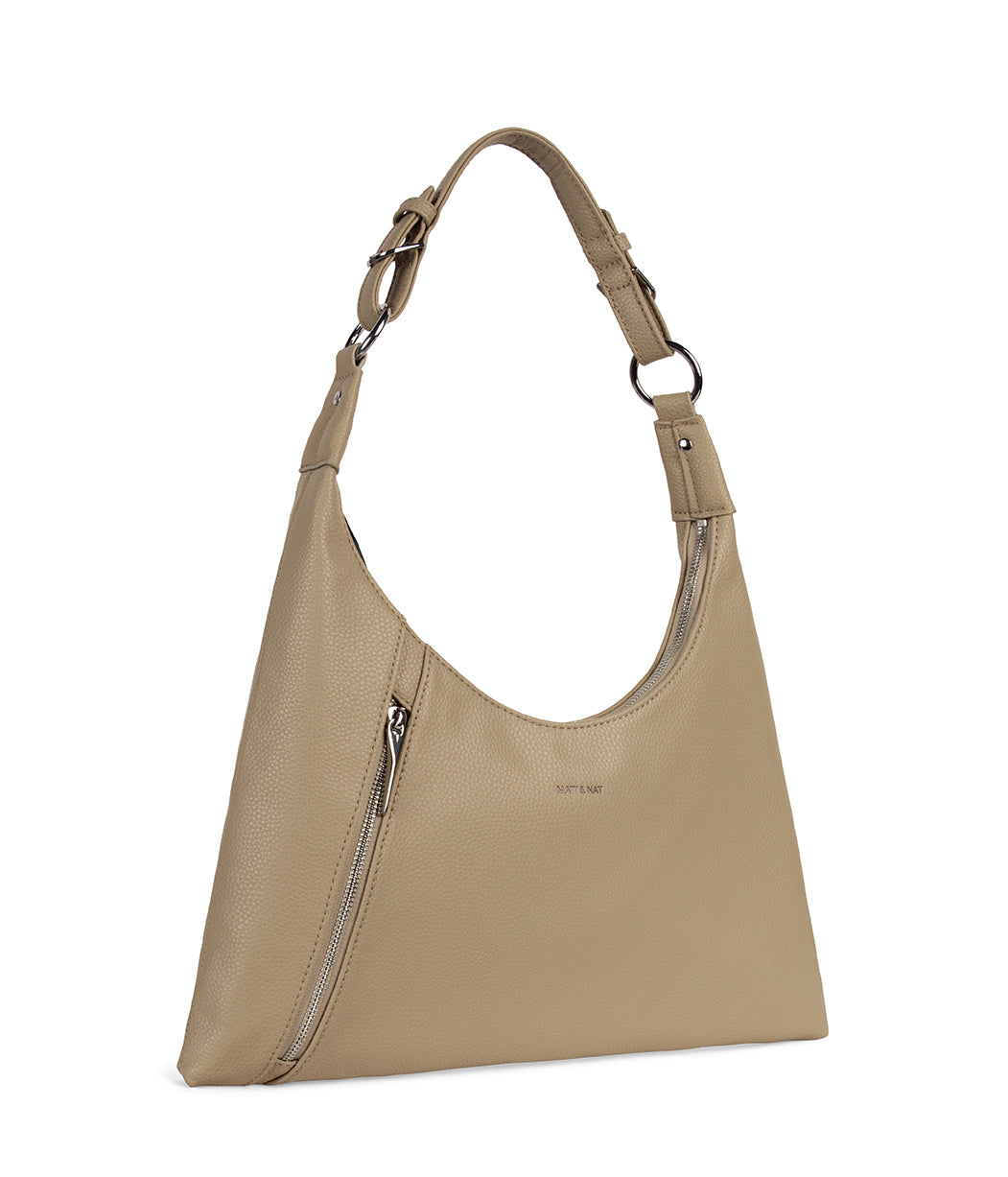 MORGAN Vegan Hobo Bag - Grain | Color: Almond - variant::almond