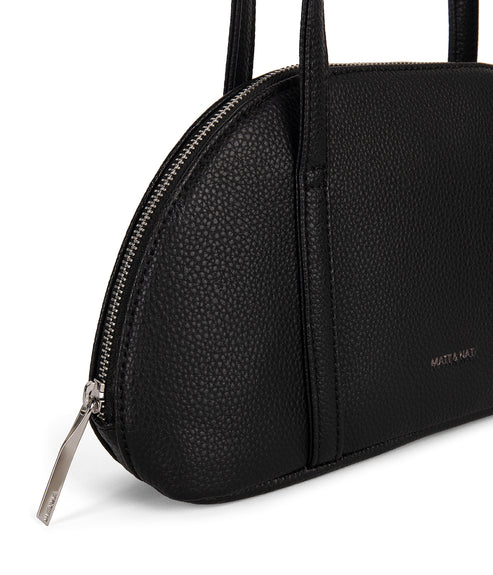 REA Vegan Satchel - Grain | Color: Black - variant::black