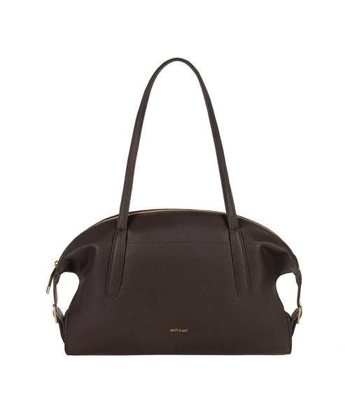 VANIA Vegan Tote Satchel – Grain | Color: Fudge - variant::fudge