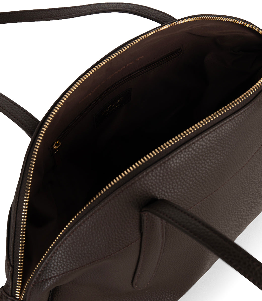 VANIA Vegan Tote Satchel – Grain | Color: Fudge - variant::fudge