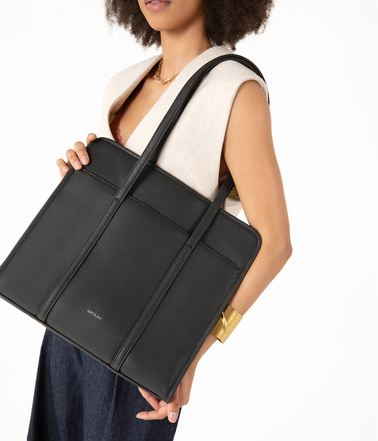 LUSIK Vegan Tote Bag - Grain | Color: Fudge - variant::fudge