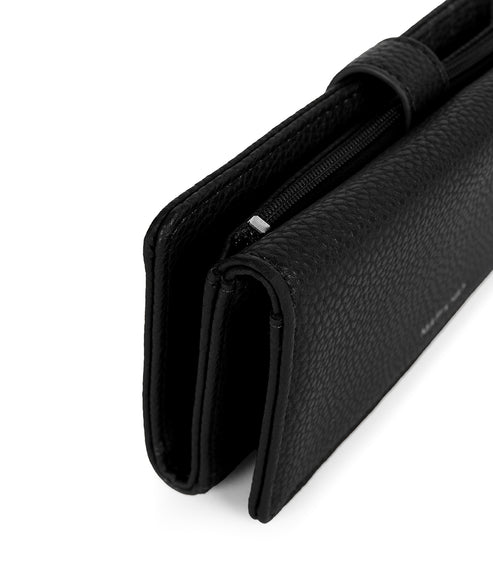 MAIRI Vegan Wallet - Grain | Color: Black - variant::black