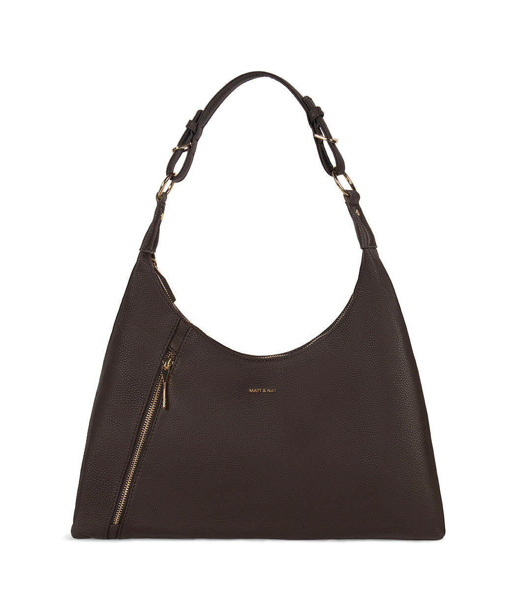 MORGAN Vegan Hobo Bag - Grain | Color: Fudge - variant::fudge