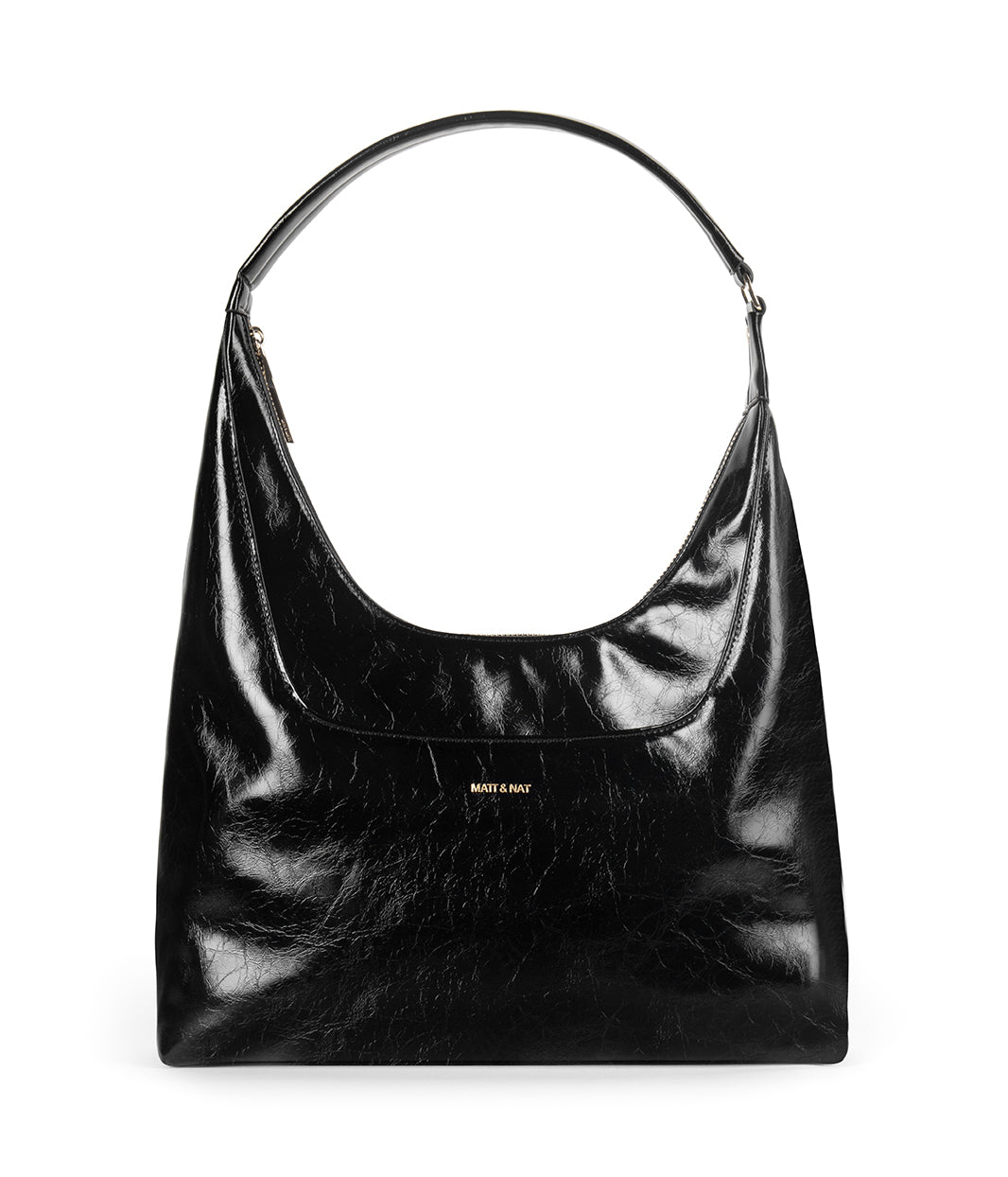 DONNA Vegan Hobo Bag - Groove | Color: Black - variant::black