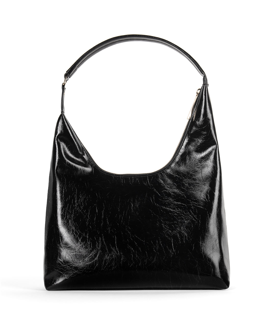 DONNA Vegan Hobo Bag - Groove | Color: Black - variant::black