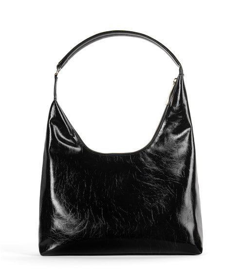 DONNA Vegan Hobo Bag - Groove | Color: Black - variant::black