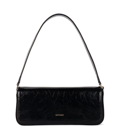 ENA Vegan Shoulder Bag - Groove | Color: Black - variant::black