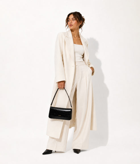 ENA Vegan Shoulder Bag - Groove | Color: Black - variant::black