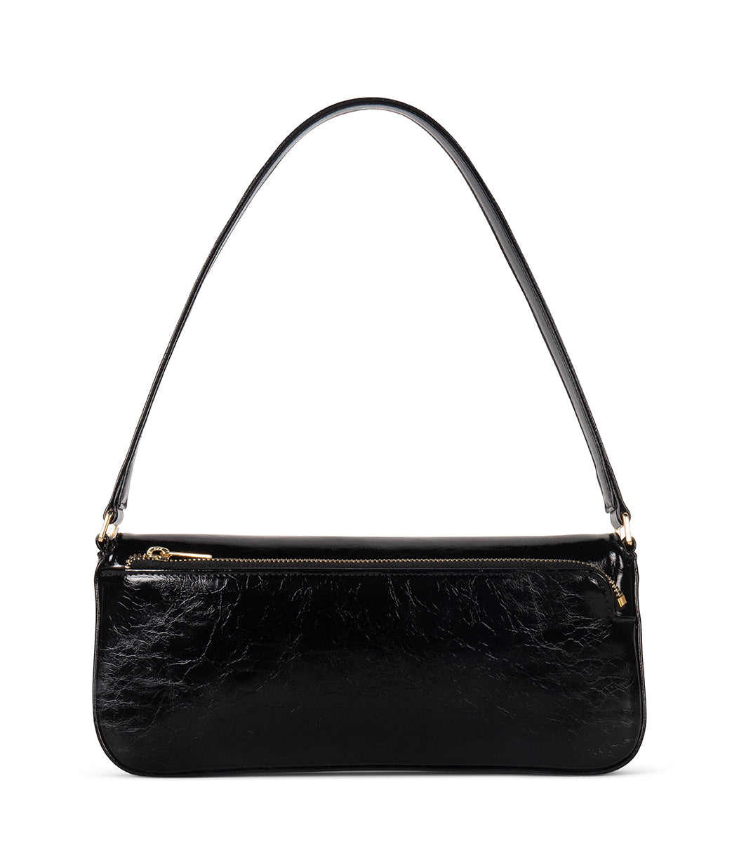 ENA Vegan Shoulder Bag - Groove | Color: Black - variant::black