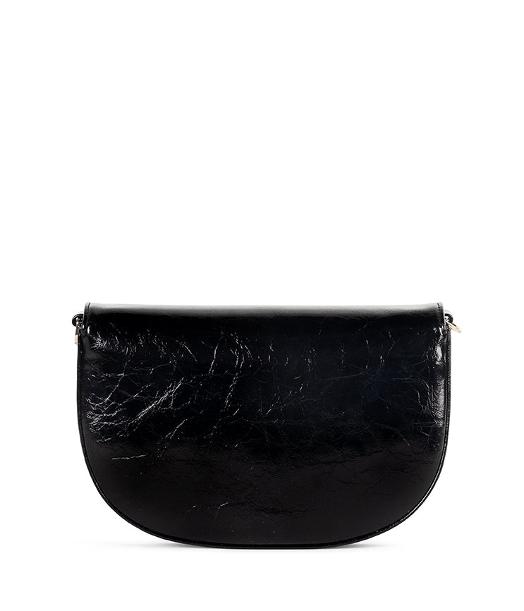 SHAAN Vegan Crossbody Bag - Groove | Color: Black - variant::black