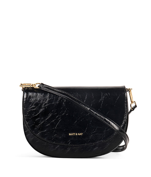 SHAAN Vegan Crossbody Bag - Groove | Color: Black - variant::black