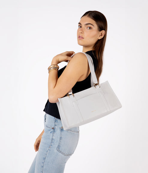 Zaria Vegan Tote Satchel Bag – Theme | Color: Lunar - variant::lunar