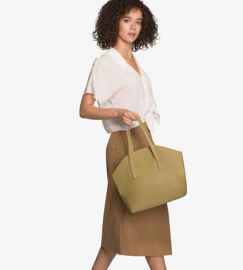 Baxter Vegan Crossbody Tote Bag - Dwell | Color: Grass- variant::Grass