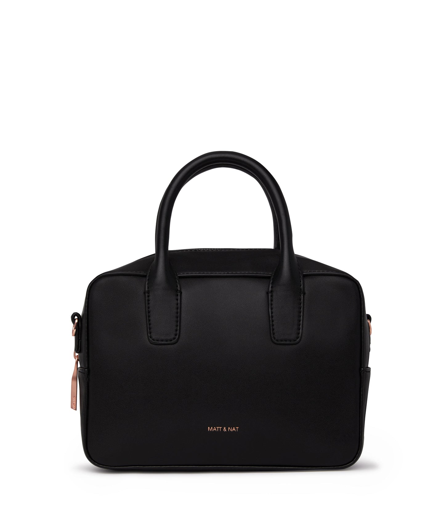 ARLIE Small Vegan Satchel - Loom | Color: Black - variant::blackr