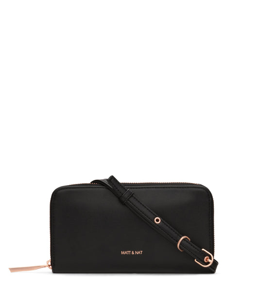 INVER Vegan Crossbody Wallet - Loom | Color: Black - variant::blackr