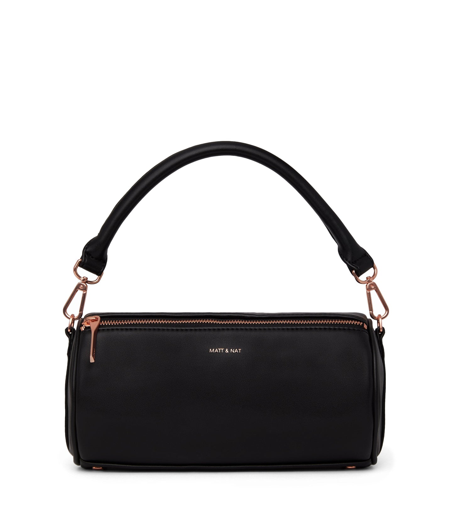 SEOUL Vegan Barrel Satchel - Loom | Color: Black - variant::blackr