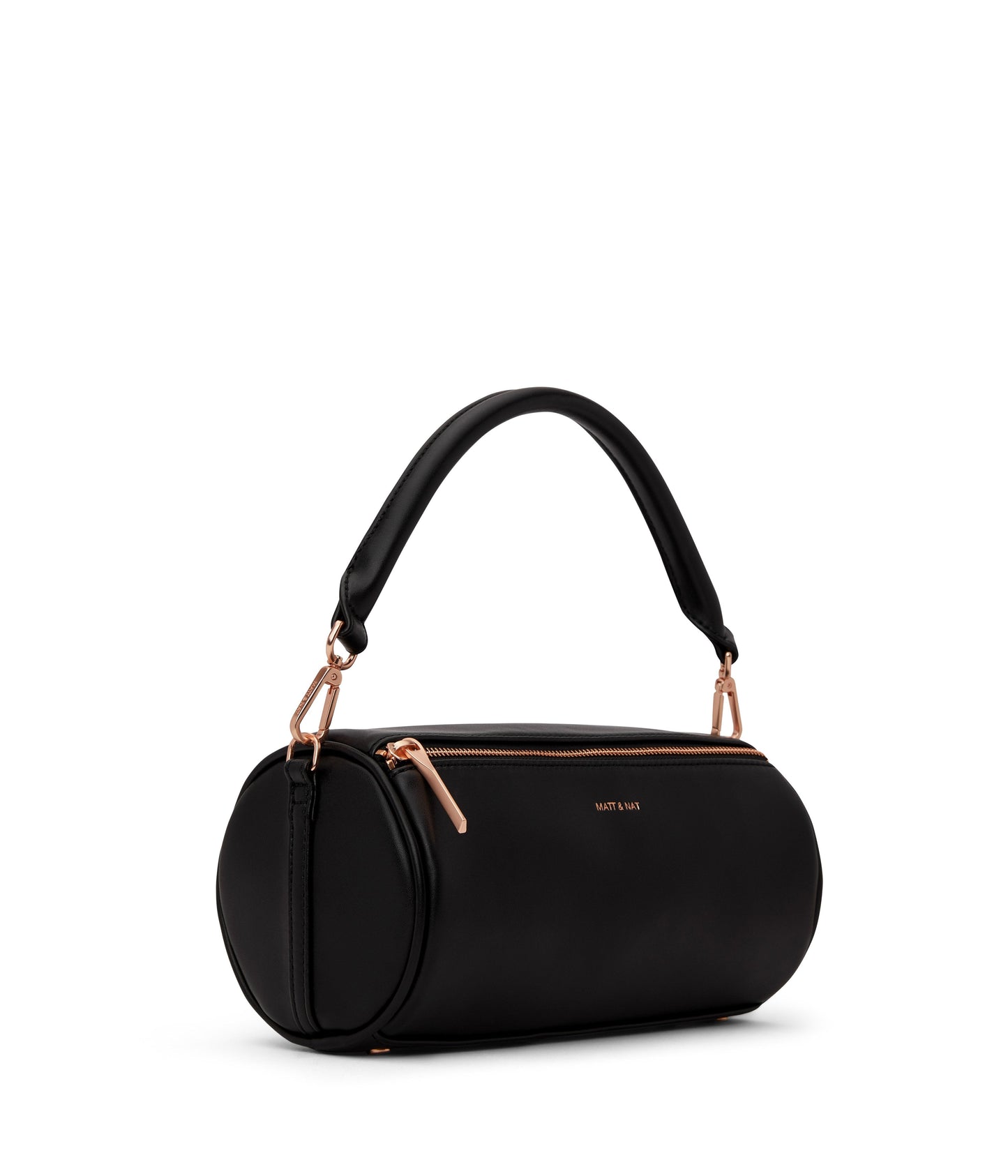 SEOUL Vegan Barrel Satchel - Loom | Color: Black - variant::blackr
