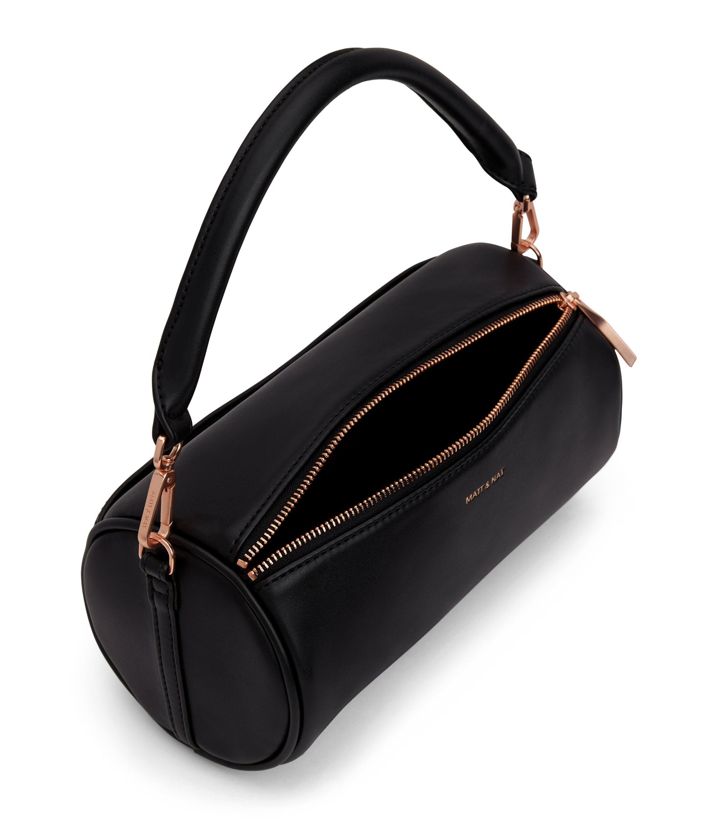 SEOUL Vegan Barrel Satchel - Loom | Color: Black - variant::blackr