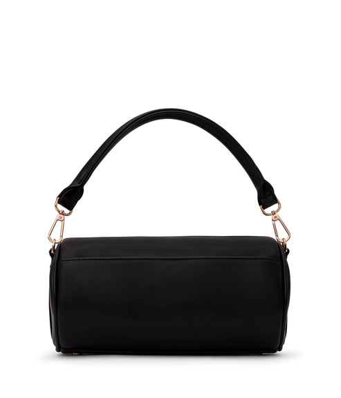 SEOUL Vegan Barrel Satchel - Loom | Color: Black - variant::blackr