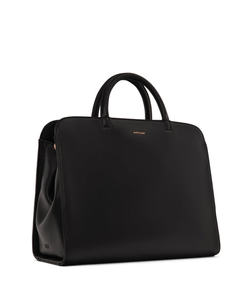 TIA Vegan Satchel - Loom | Color: Black - variant::blackr