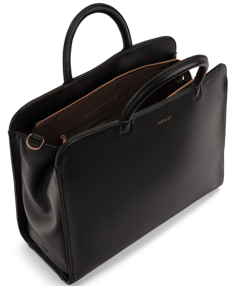 TIA Vegan Satchel - Loom | Color: Black - variant::blackr