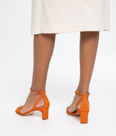 ELODIE Women's Vegan High Heel Sandals | Color: Orange - variant:orange