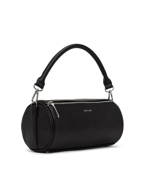 SEOUL Vegan Barrel Satchel - Loom | Color: Black - variant::blacks