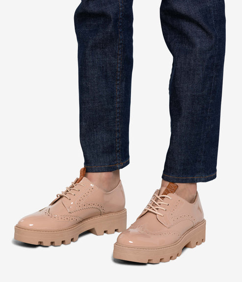 ITZA Women's Vegan Oxford Shoes | Color: Beige - variant::nude