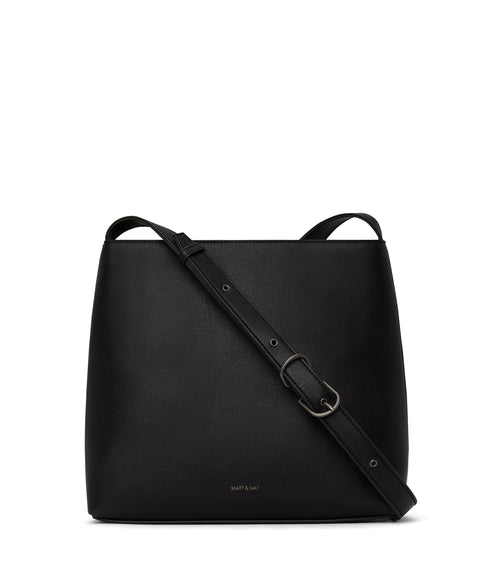 MINTYSM Small Vegan Messenger Bag - Vintage | Color: Black - variant::black