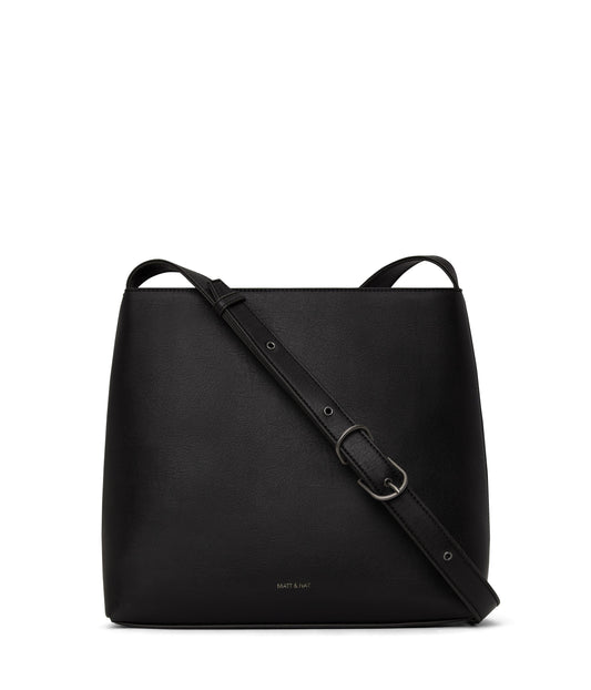 MINTYSM Small Vegan Messenger Bag - Vintage | Color: Black - variant::black