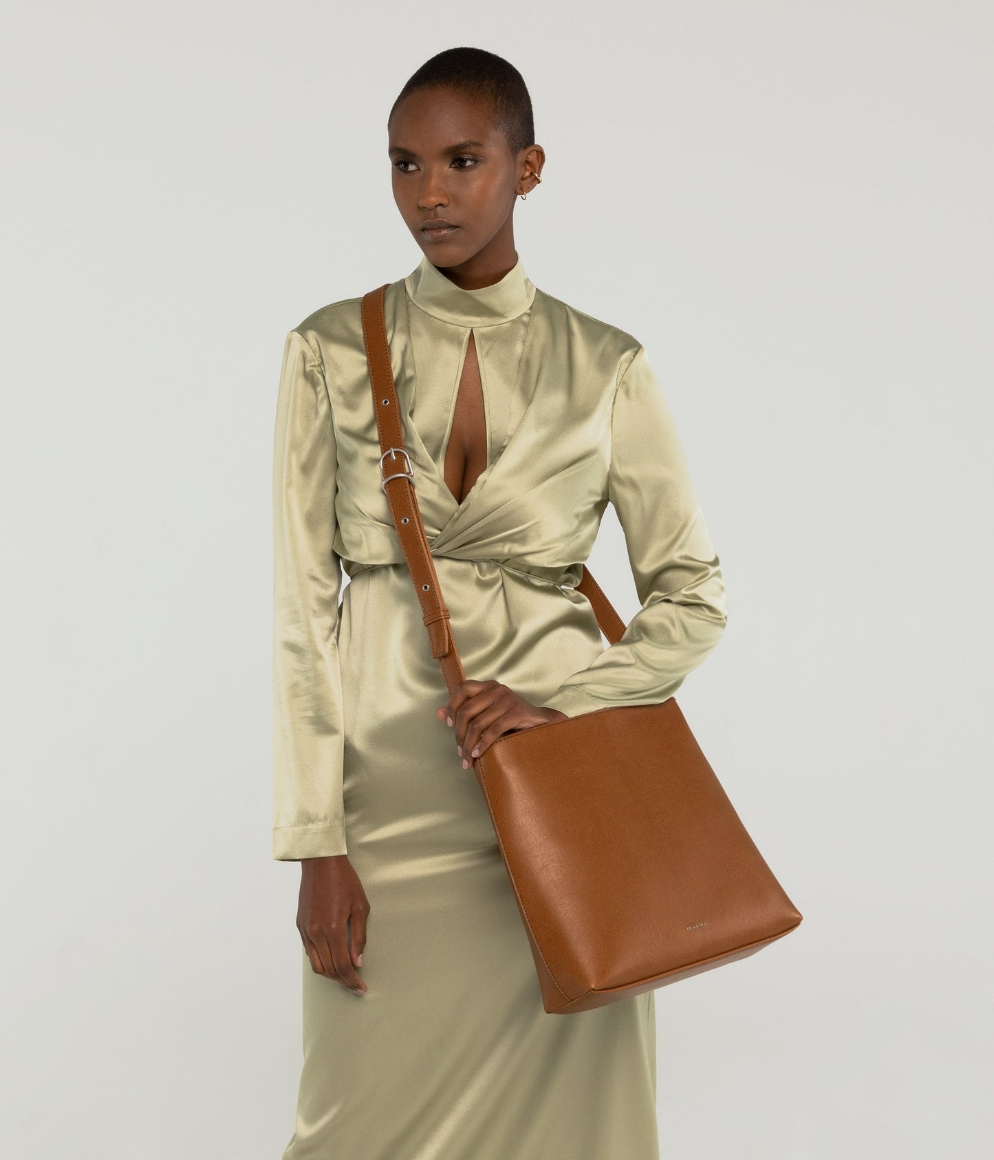 MINTYSM Small Vegan Messenger Bag - Vintage | Color: Black - variant::black