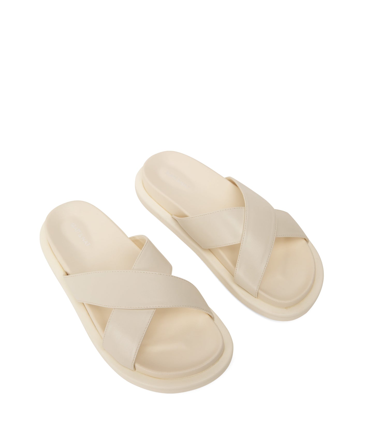 ALVERA Women's Vegan Flat Sandals | Color: White - variant::eggshell