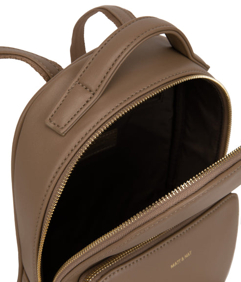 CAROSM Small Vegan Backpack - Sol | Color: Brown - variant::twig
