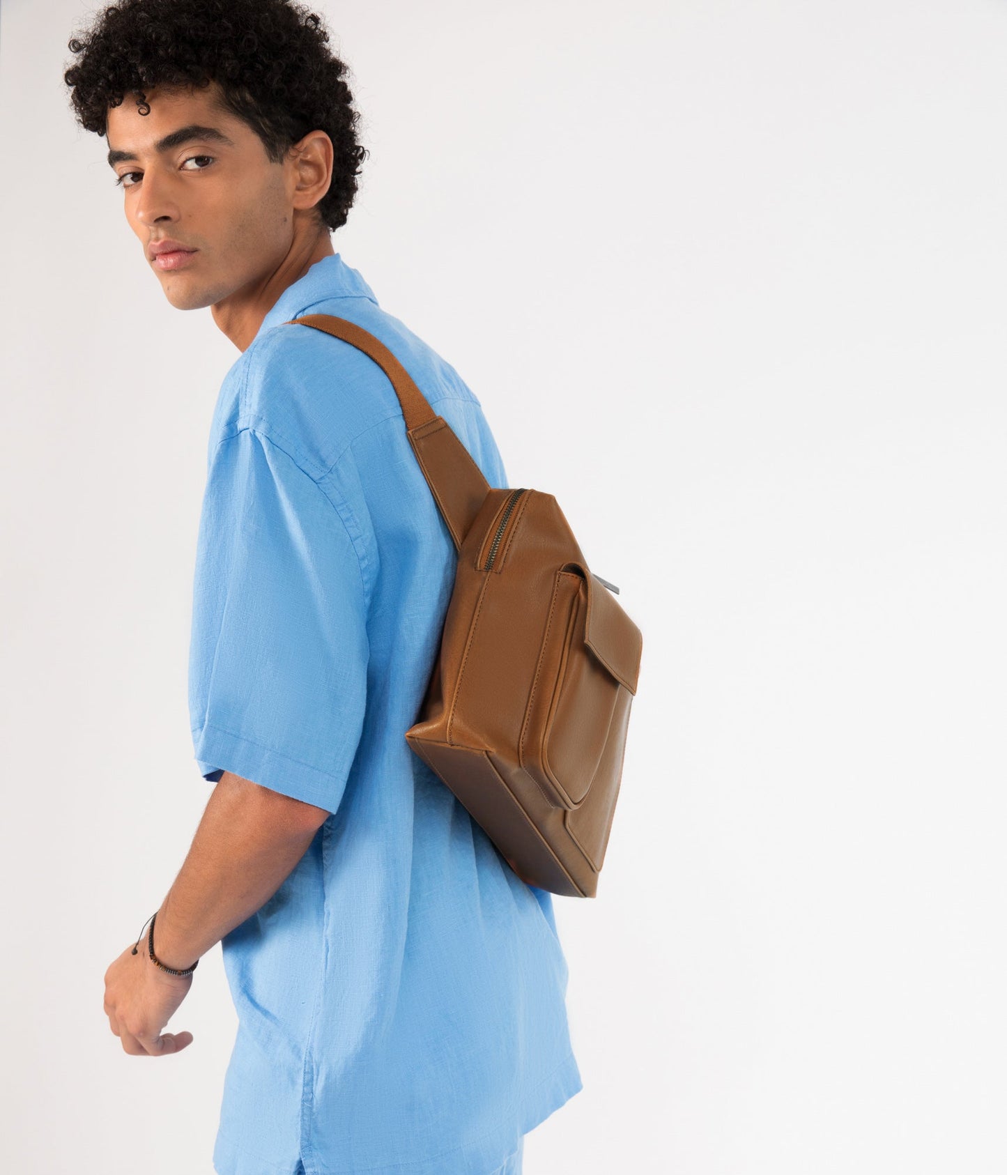 TREY Vegan Sling Bag - Vintage | Color: Black - variant::black