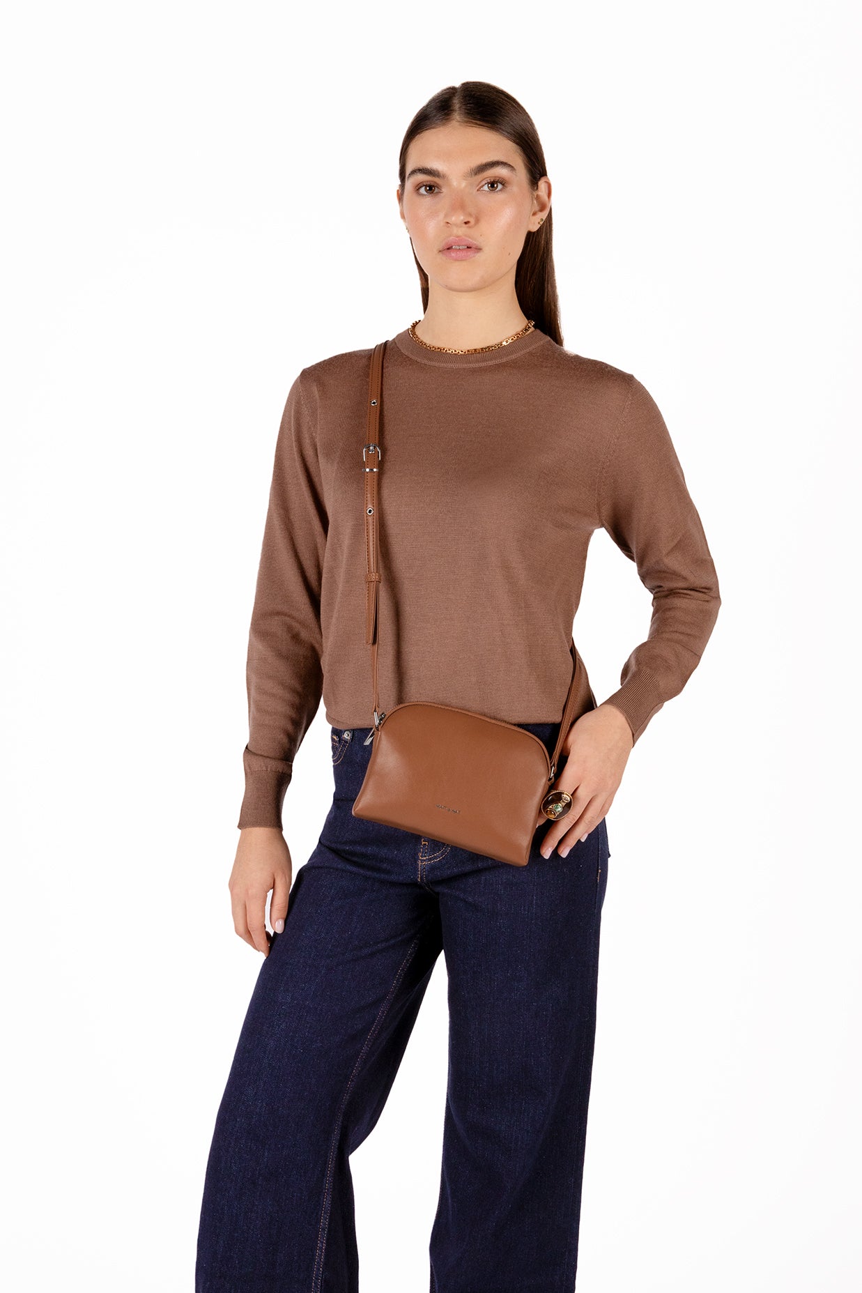 KRISTY Slim Vegan Crossbody Bag - Forum | Color: Sable - variant::sable