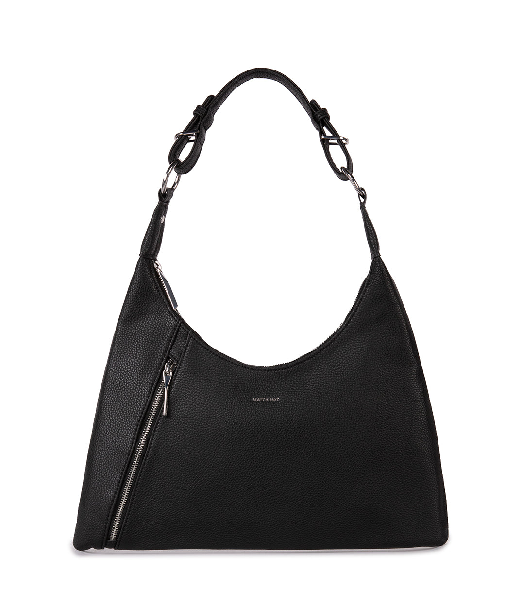 MORGAN Vegan Hobo Bag - Grain | Color: Black - variant::black