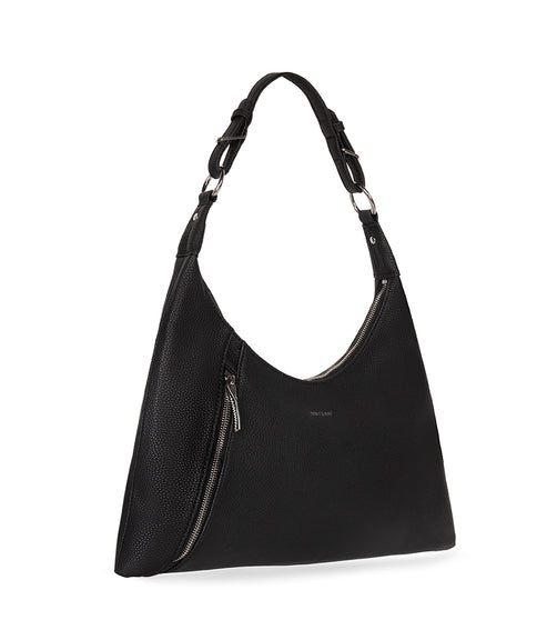 MORGAN Vegan Hobo Bag - Grain | Color: Black - variant::black