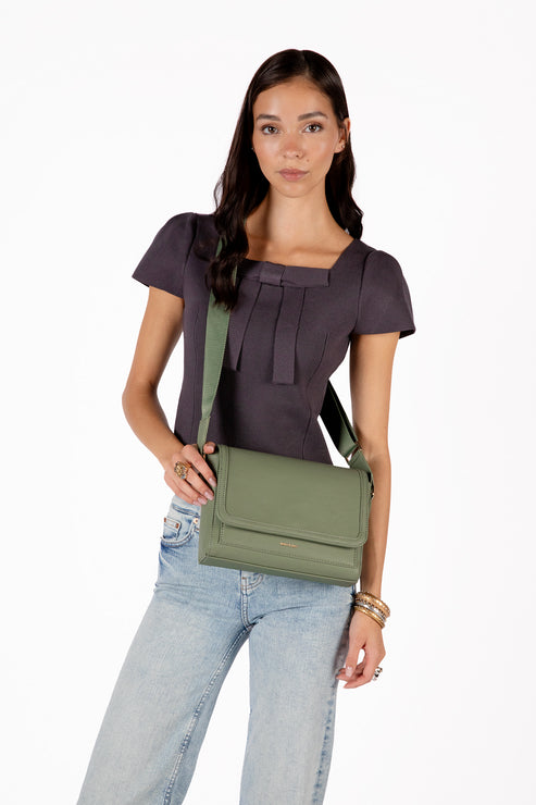 SUNNY Vegan Shoulder Bag – Grain | Color: Olivine - variant::olivine