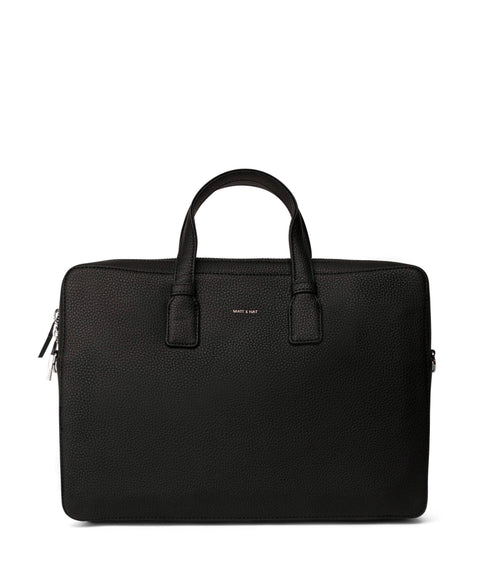 BELEM Vegan Briefcase - Grain | Color: Black - variant::black