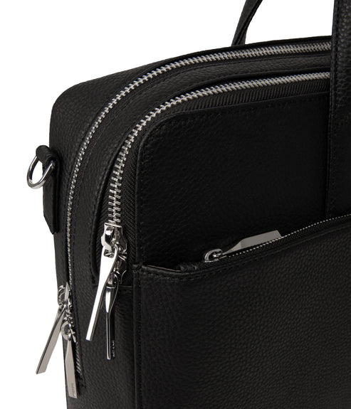 TOM Vegan Briefcase - Grain | Color: Black - variant::black