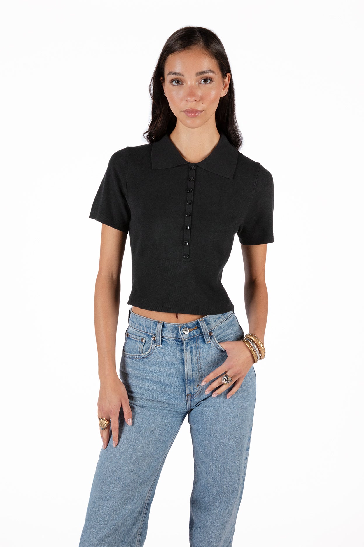 AYOU Knit Top | Color: Black - variant::black