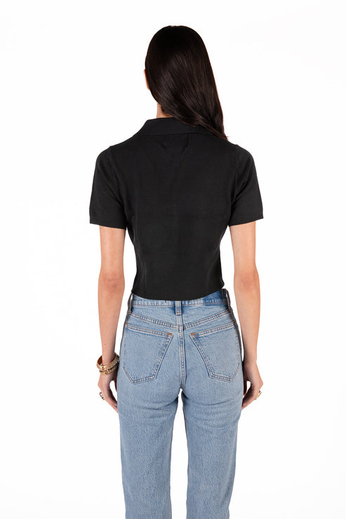 AYOU Knit Top | Color: Black - variant::black