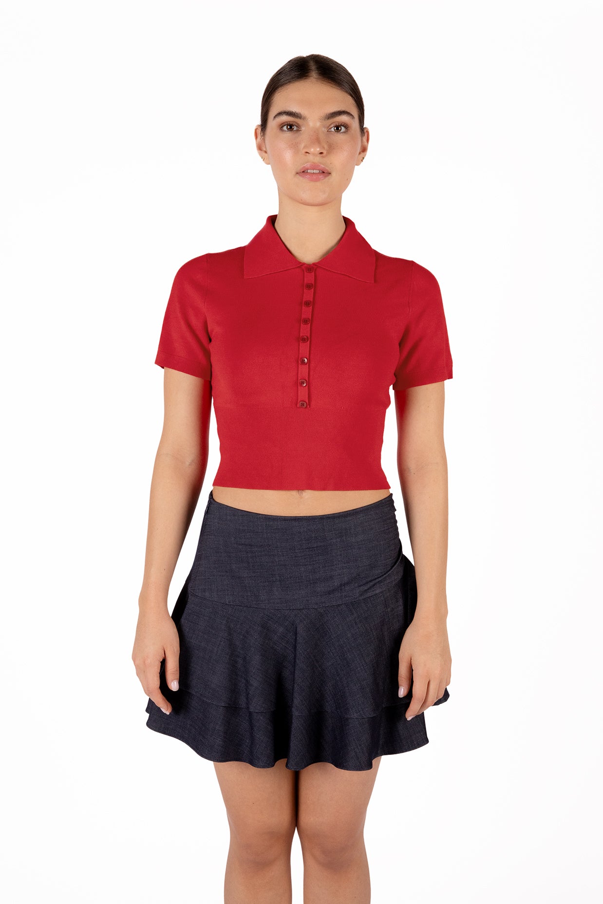 AYOU Knit Top | Color: Red - variant::red
