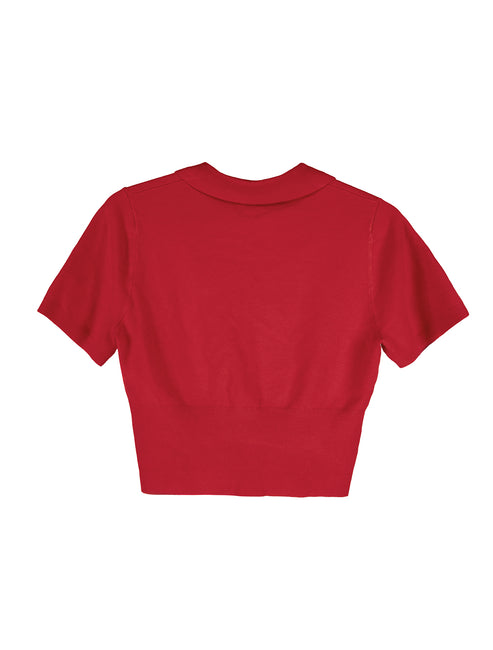 AYOU Knit Top | Color: Red - variant::red