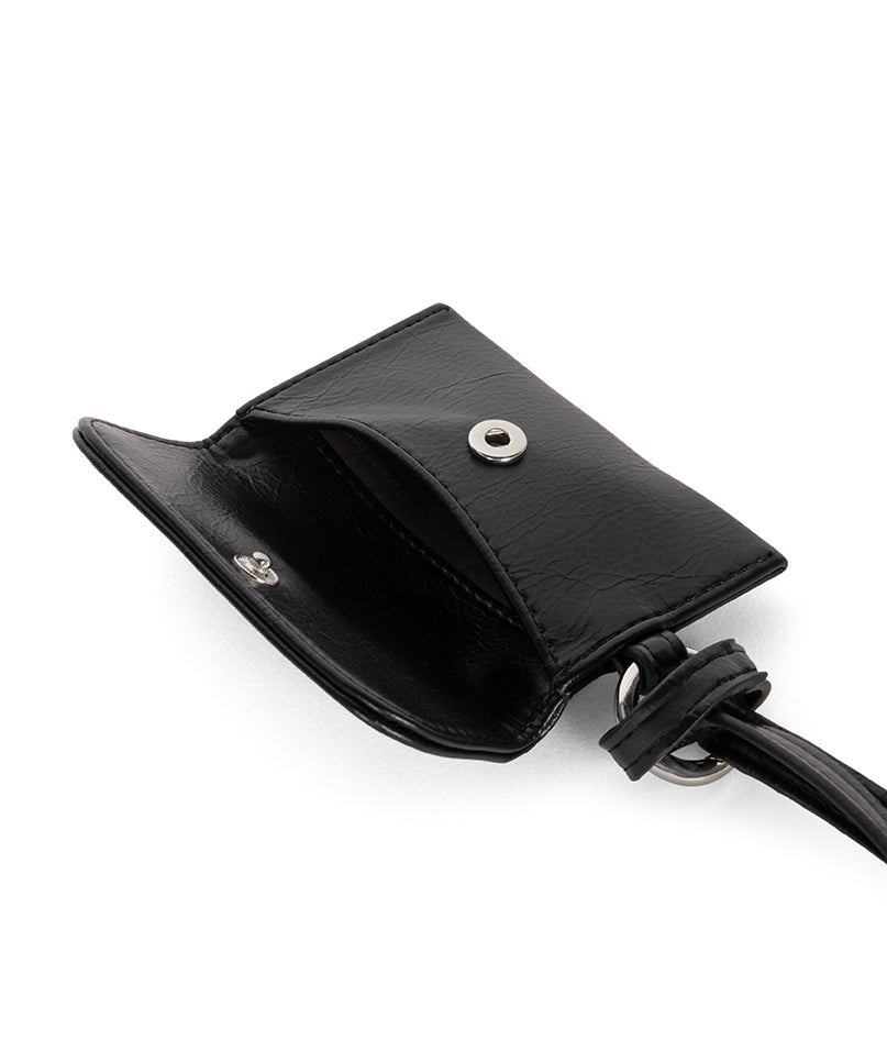 VALIN Vegan Card Holder - Grain | Color: Black - variant::black