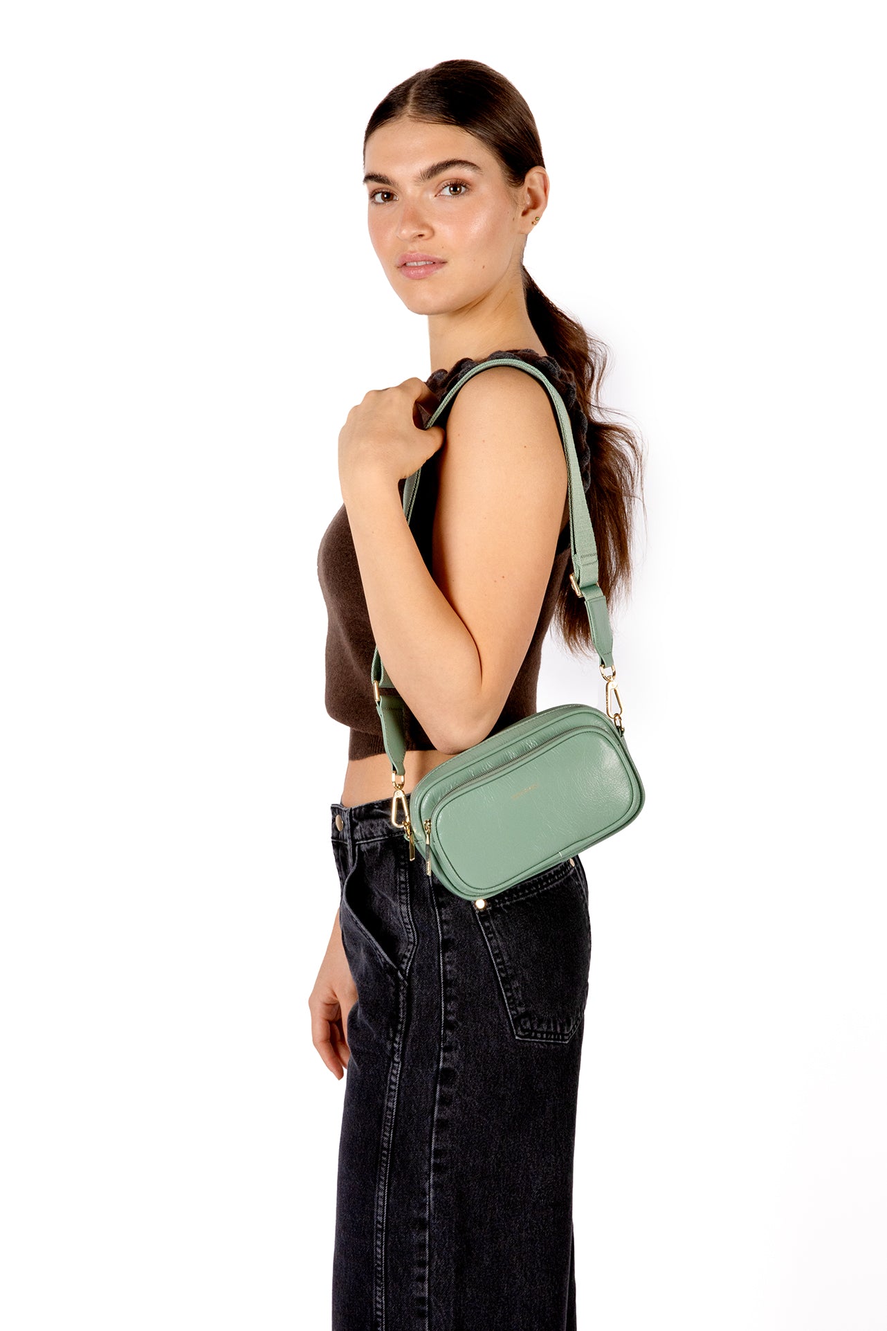 SOLEIL Vegan Crossbody Bag - Theme | Color: Tea - variant::tea