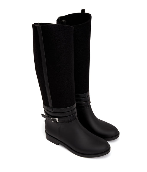 CAMILA Women's Tall Rain Boots | Color: Black - variant::black