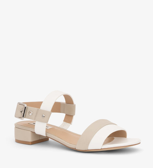 JOJO Vegan Block Heel Sandals | Color: White - variant::white