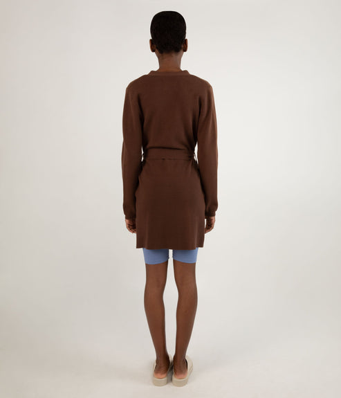 ADELAIDE Button Down Cardigan | Color: Brown - variant::chestnut